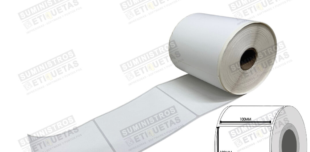 Rollo Etiqueta adhesiva 100X100 Polipropileno Brillante