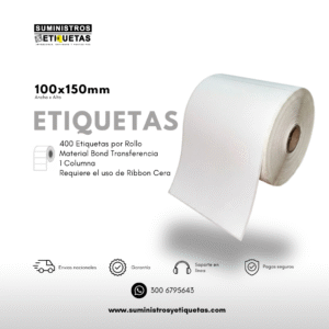 Rollo Etiqueta adhesiva 100X150 Transferencia Termica