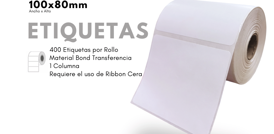 Rollo Etiqueta Adhesiva 100X80 Transferencia Térmica