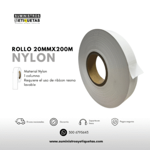 Rollo nylon para marquillas textiles 20X200