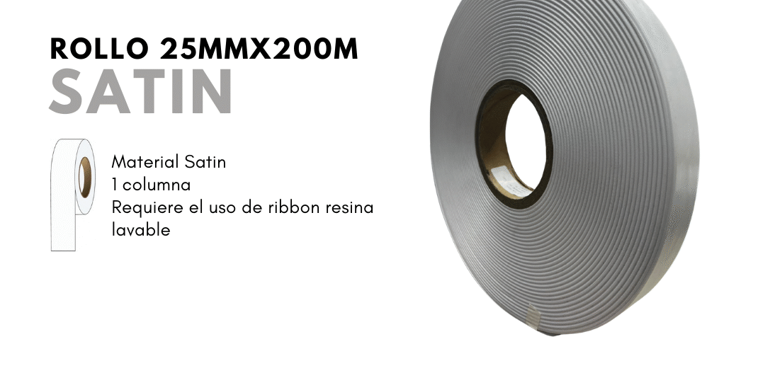 Rollo Nylon Para Marquillas Textiles 25mmX200m