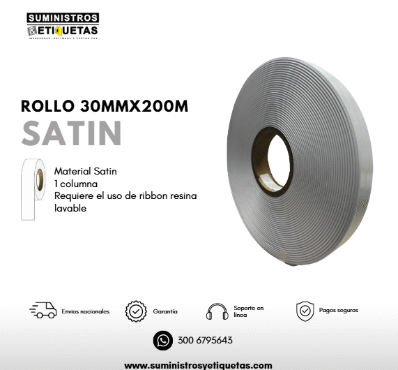 Rollo Cinta Satin 30X200