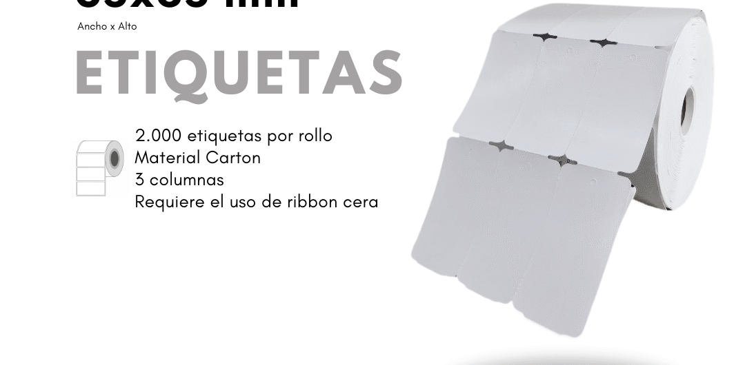Rollo Etiqueta de Cartón 35x65