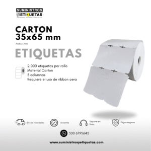 Rollo Etiqueta de Cartón 35x65