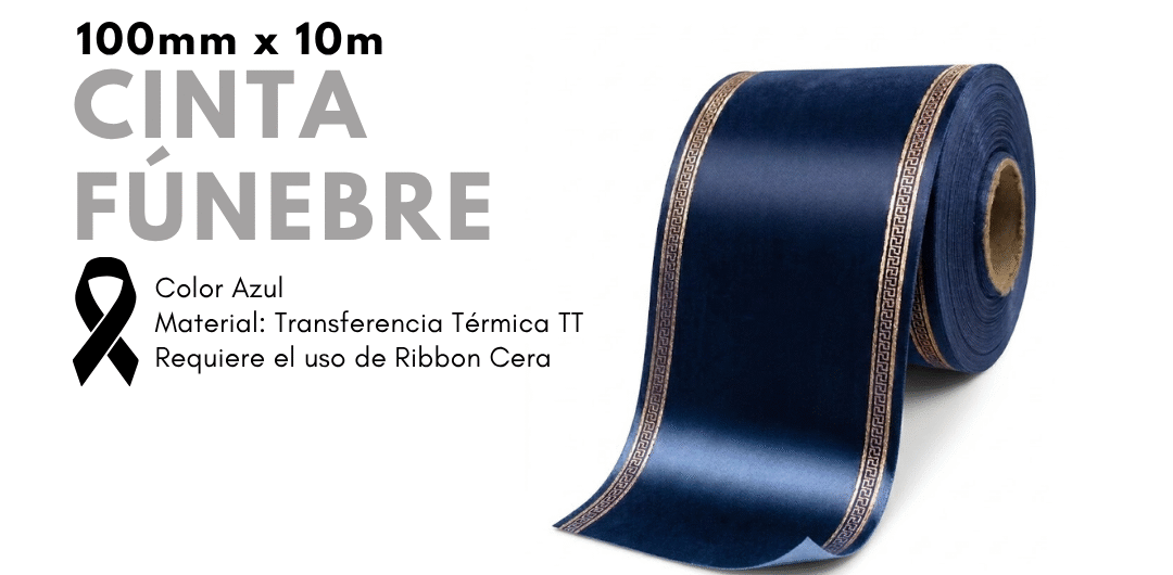Rollo de Cinta Fúnebre 100mm x 50m – Azul (TT)