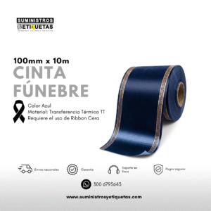 Rollo de Cinta Fúnebre 100mm x 50m – Azul (TT)