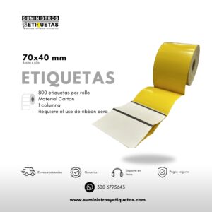 Rollo Etiqueta Carton Para Gondolas 70x40