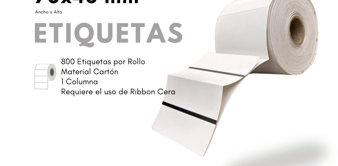 Rollo de Etiquetas de Cartón para Góndolas 70x40mm – Blanco (TT)