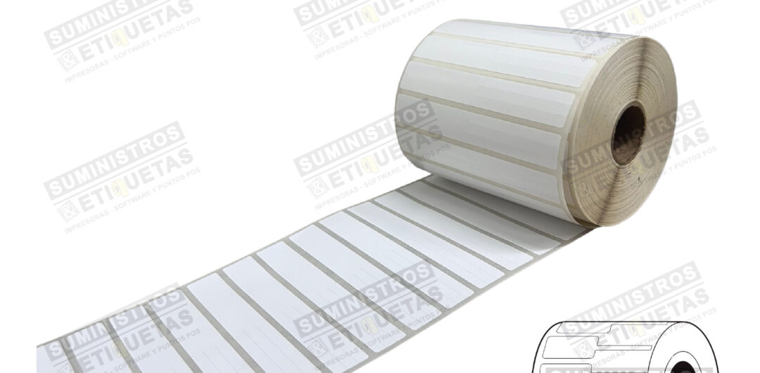 Rollo de Etiquetas para Joyería Tipo Cola de Ratón 86x10mm – Polipropileno Brillante (PPBB)