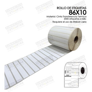 ROLLO DE ETIQUETAS JOYERÍA COLA DE RATÓN (PPBB) 86x10 mm