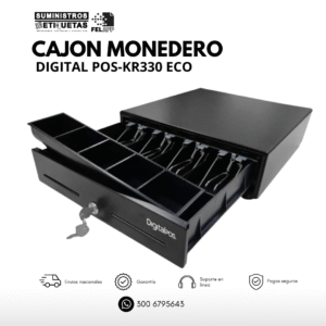 Cajón Monedero Compacto DigitalPos DIG-KR330 eco – Negro